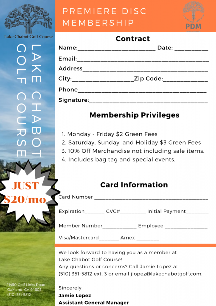 Disc Membership flyer page 1