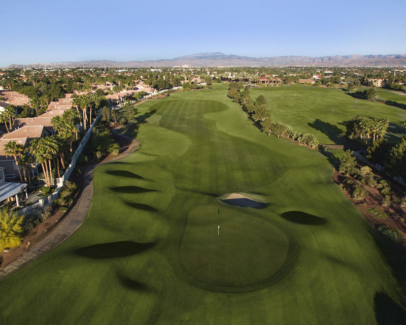 Golf course with shadows 