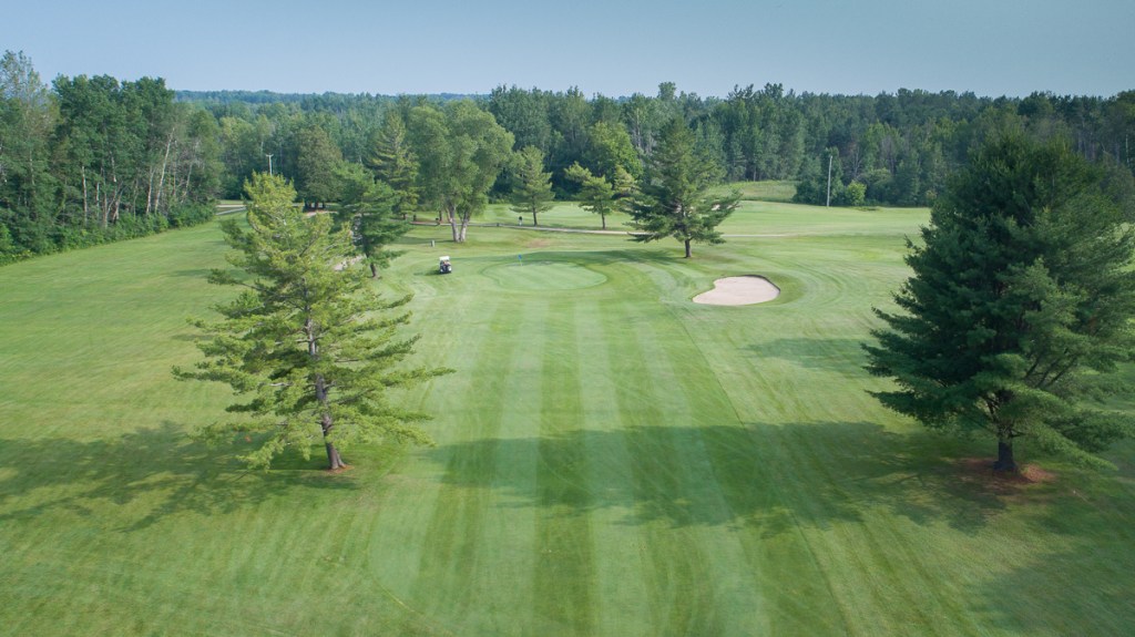 overhead view of the fairway