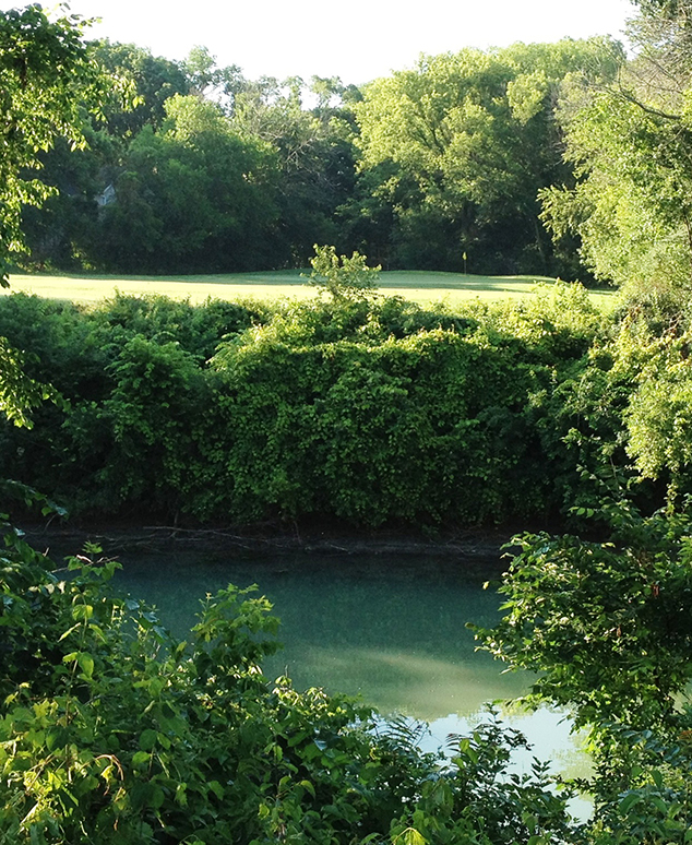 view of river on golf course