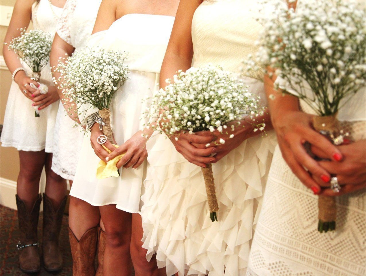 Bridesmaids with bouquets