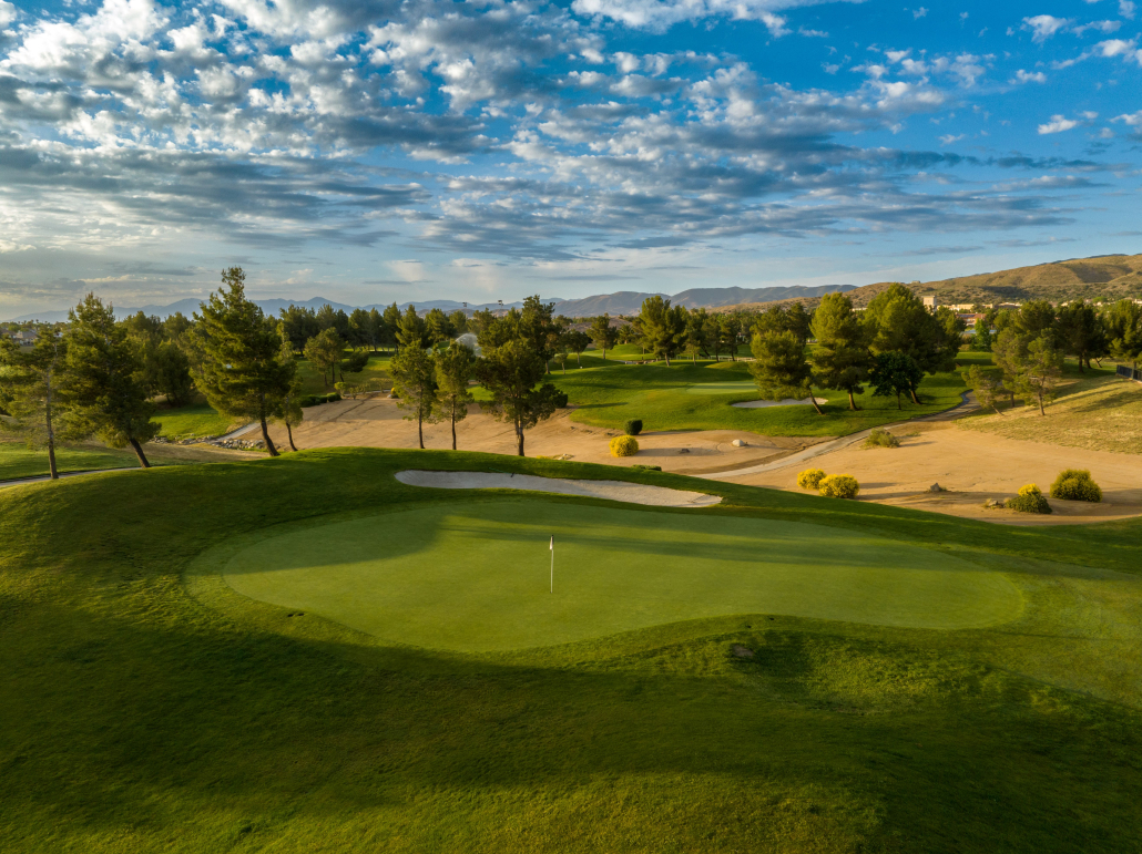 View of golf course green