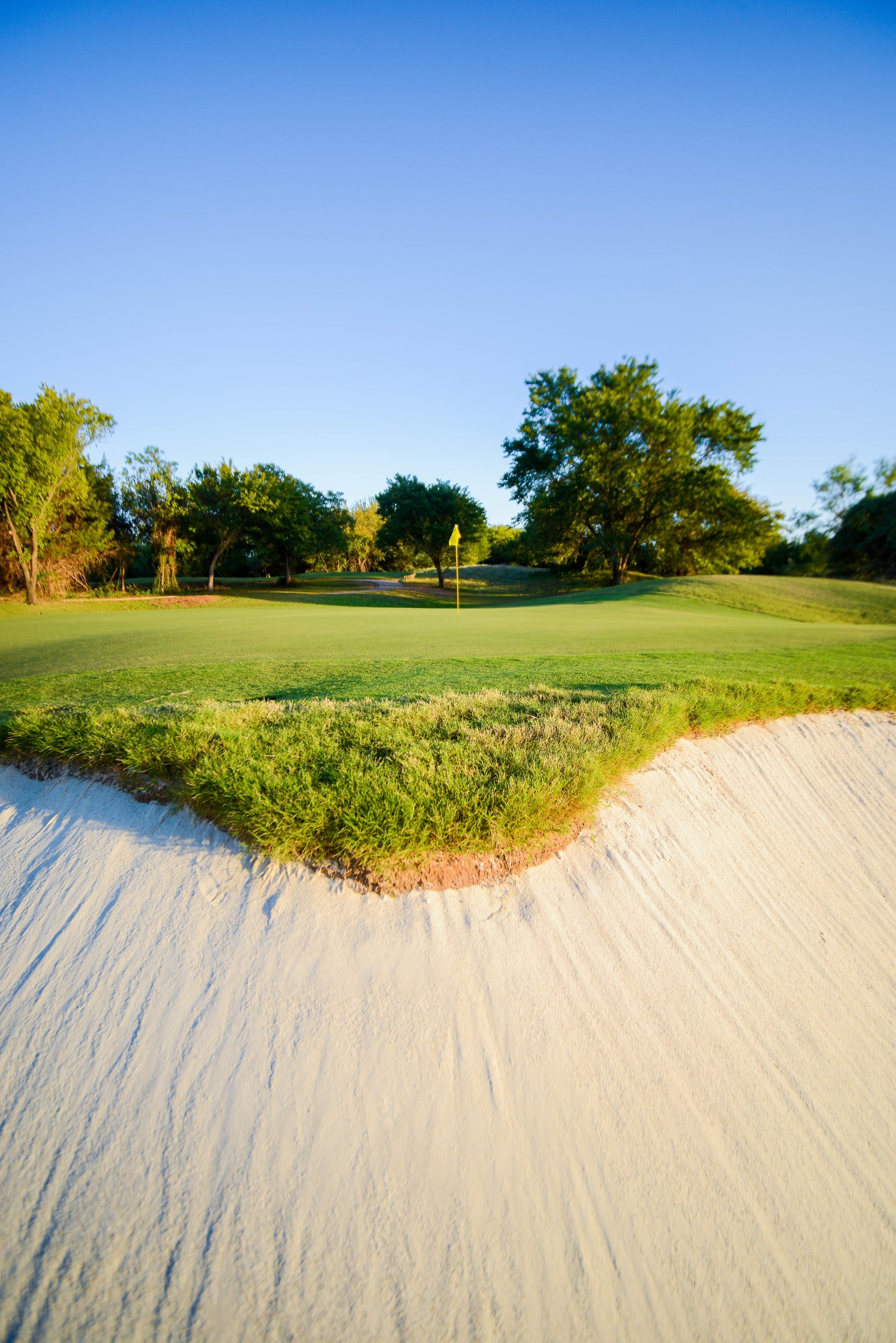 Close up of bunker on golf course