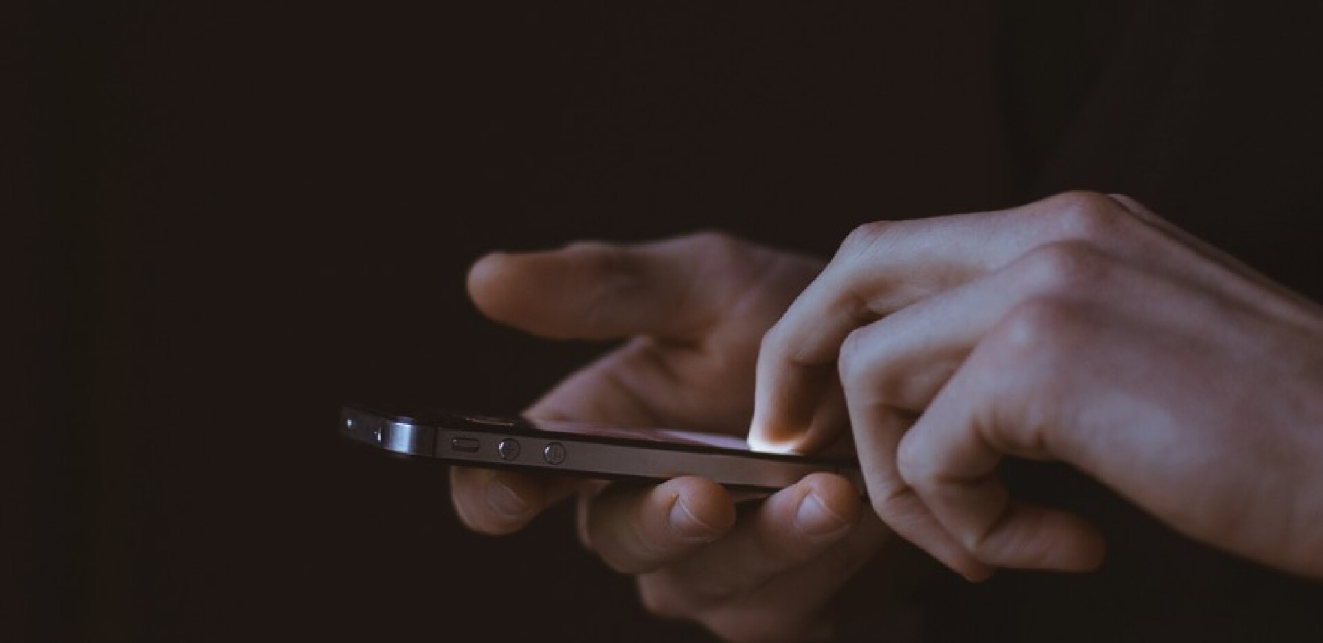 User tapping on phone