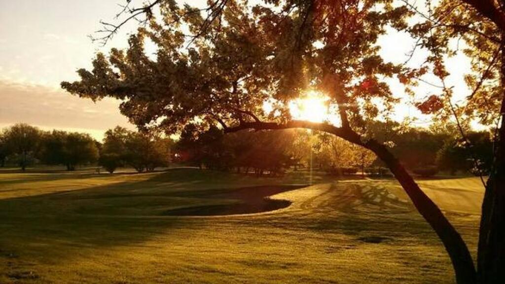 Sunset over golf course